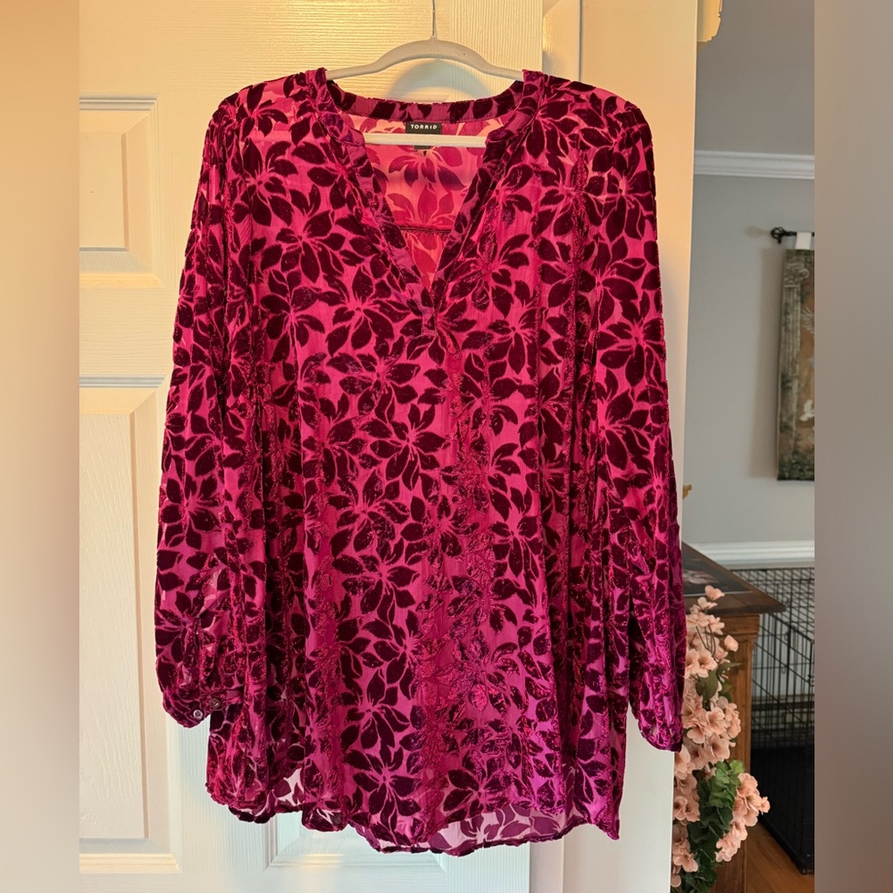 Torrid velvet burnout top